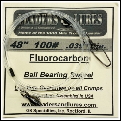 100# 48" Fluorocarbon Leader .039" Dia